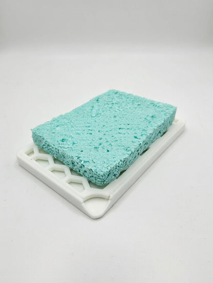Modern 3D Printed Honeycomb Self - Draining Soap Dish with Tray - Eco - Friendly Bathroom Organizer | Custom Color - Moikas