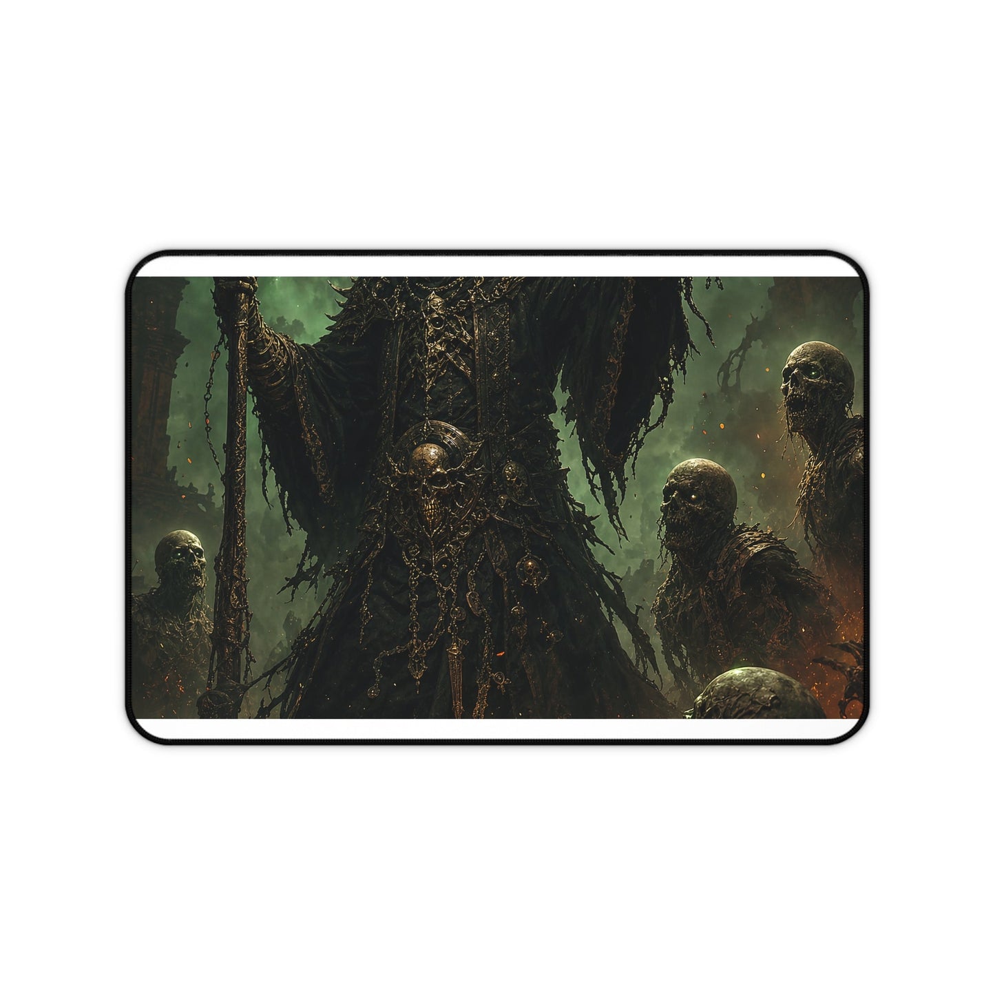 Necromancer Raising The Dead - Dark Fantasy Gaming Desk Mat - Moikas