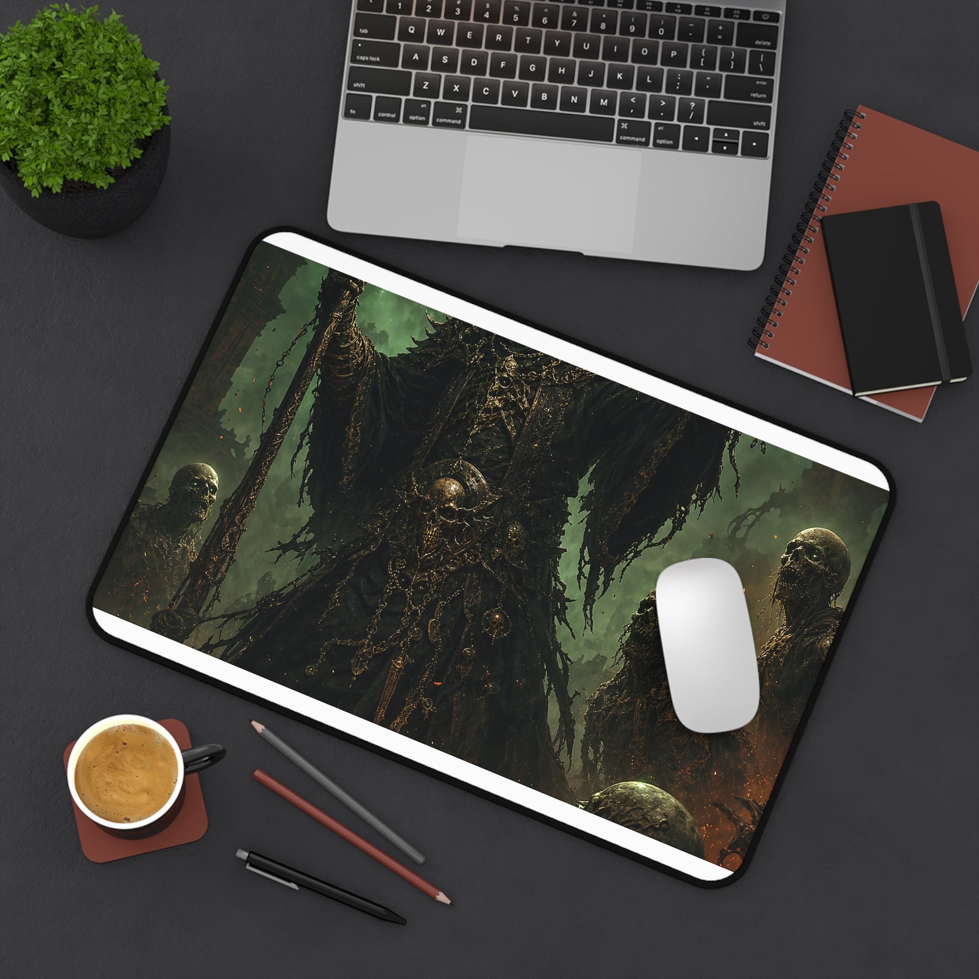 Necromancer Raising The Dead - Dark Fantasy Gaming Desk Mat - Moikas