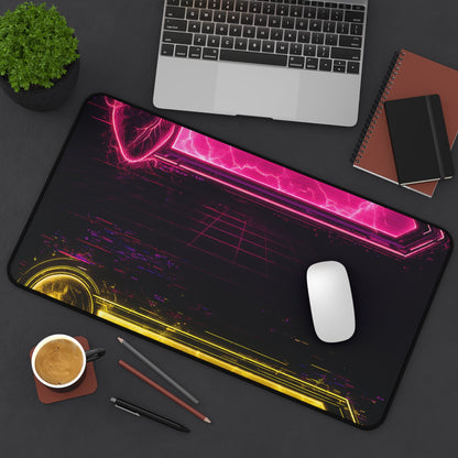 Neon Health Bar And Manbar - Gaming Culture Gaming Desk Mat - Moikas