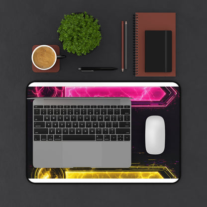 Neon Health Bar And Manbar - Gaming Culture Gaming Desk Mat - Moikas