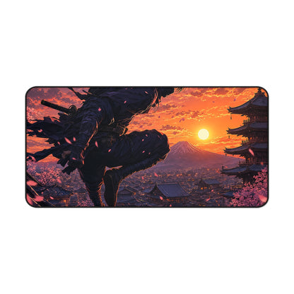 Ninjleaping Across Rooftops - Anime Manga Gaming Desk Mat - Moikas