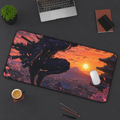 Ninjleaping Across Rooftops - Anime Manga Gaming Desk Mat - Moikas