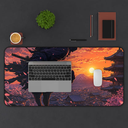 Ninjleaping Across Rooftops - Anime Manga Gaming Desk Mat - Moikas
