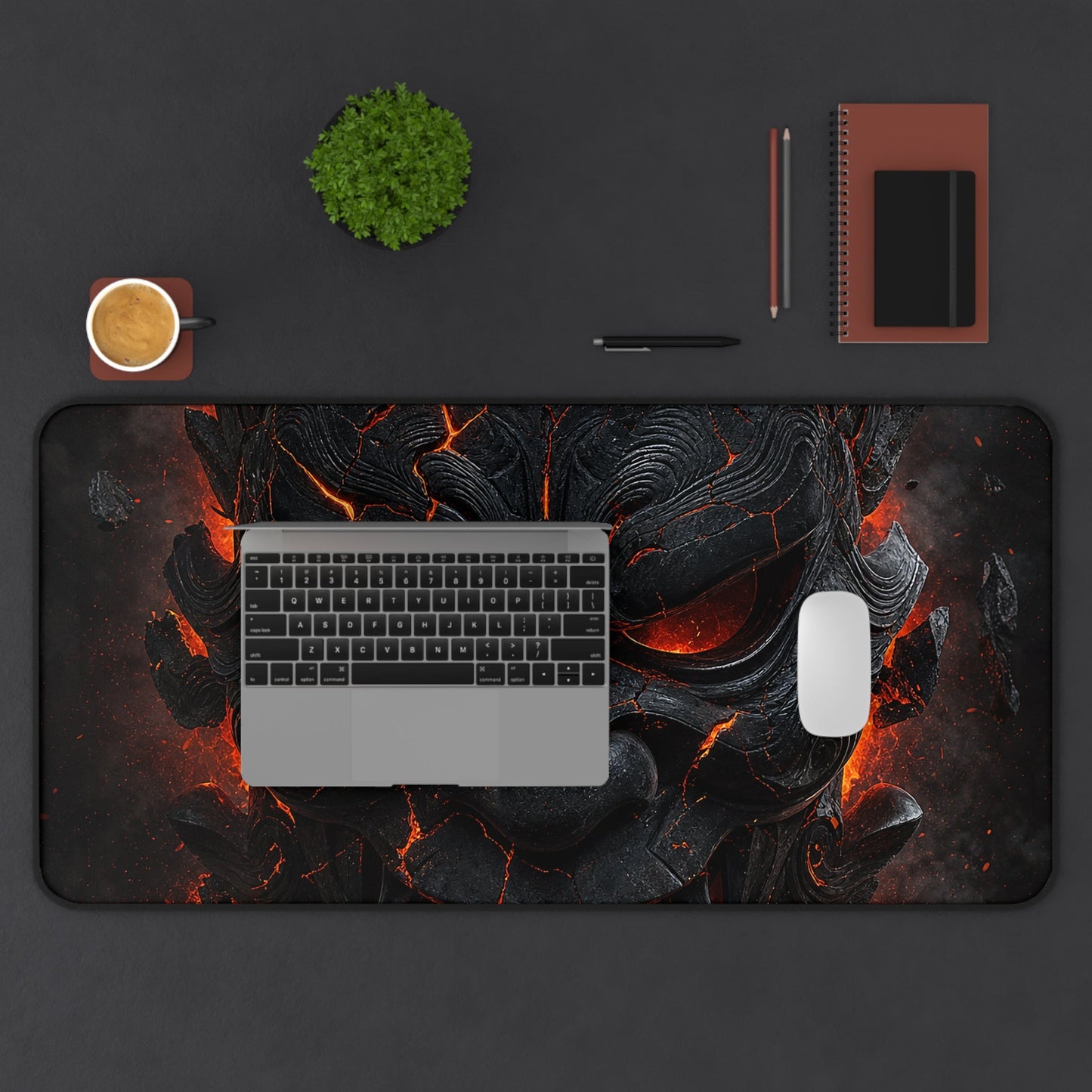 Oni Mask Cracking With Lavunderneath - Sudoni Brand Gaming Desk Mat - Moikas