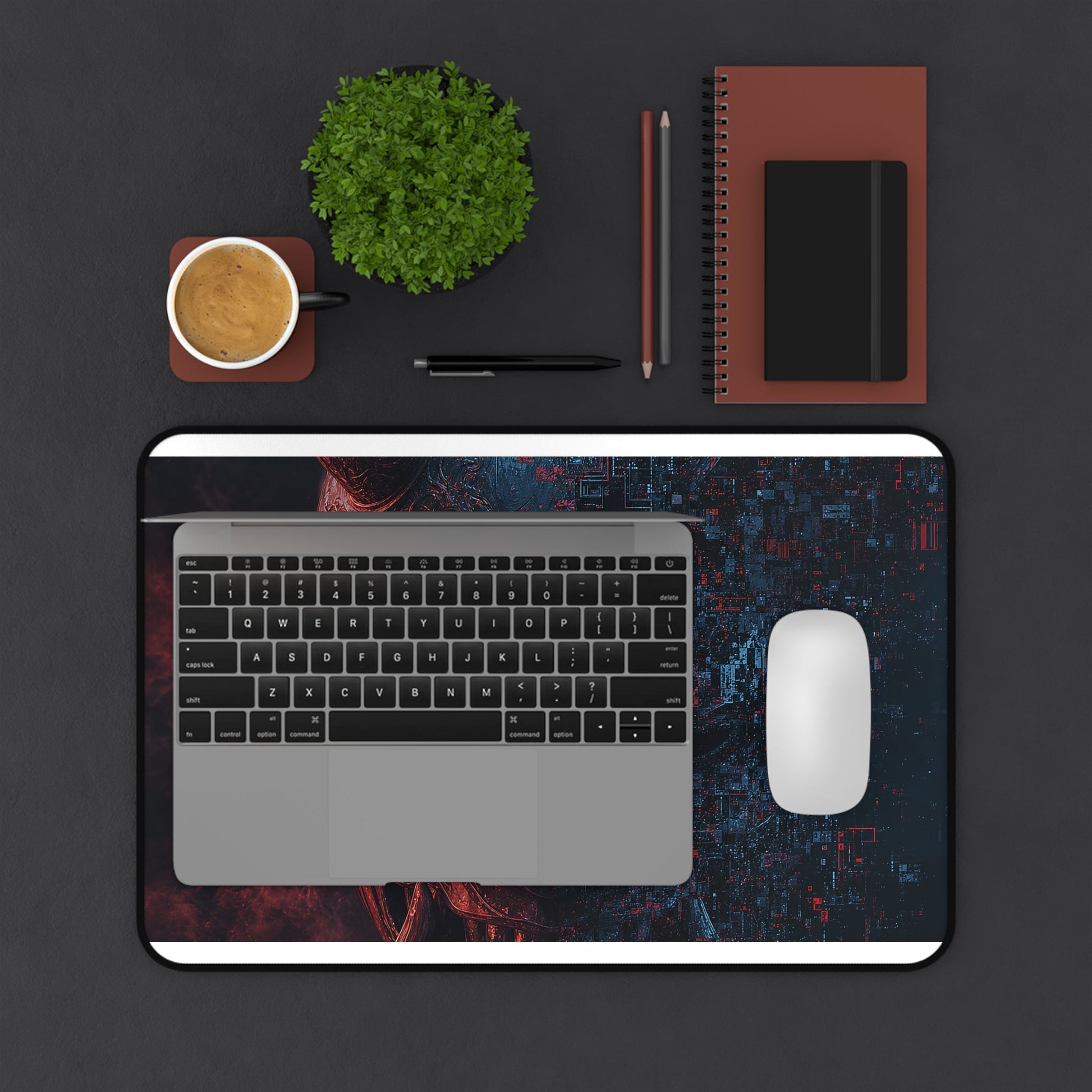 Oni Mask Dissolving Into Code - Sudoni Brand Gaming Desk Mat - Moikas