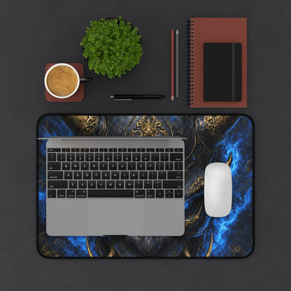 Oni Mask Engulfed In Blue Flames - Sudoni Brand Gaming Desk Mat - Moikas