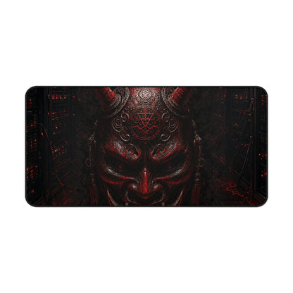 Oni Mask In Dark Server Room - Sudoni Brand Gaming Desk Mat - Moikas