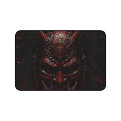 Oni Mask In Dark Server Room - Sudoni Brand Gaming Desk Mat - Moikas