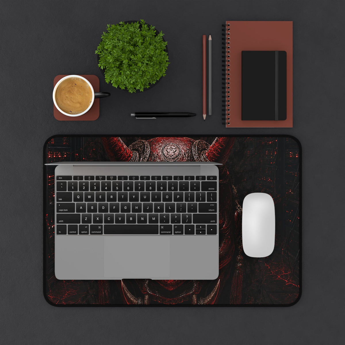 Oni Mask In Dark Server Room - Sudoni Brand Gaming Desk Mat - Moikas