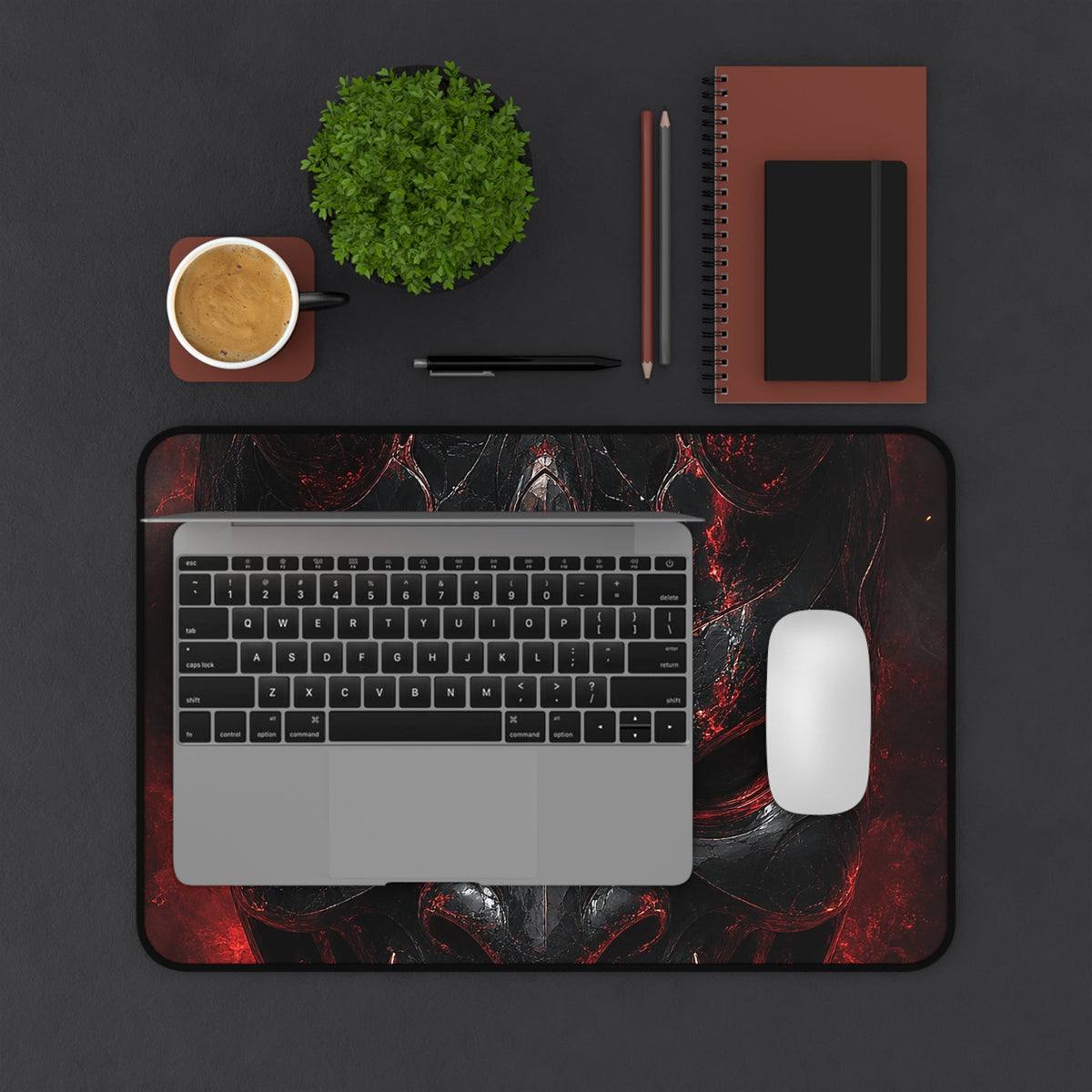 Oni Mask Made Of Obsidian - Sudoni Brand Gaming Desk Mat - Moikas