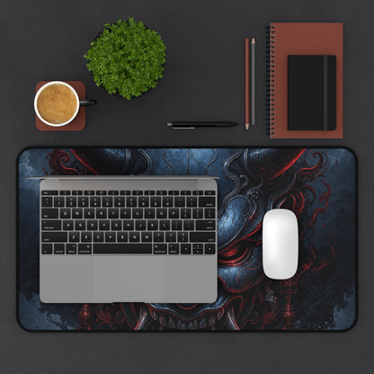 Oni Mask With Black Sun Behind It - Sudoni Brand Gaming Desk Mat - Moikas