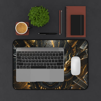 Oni Mask With Broken Glass - Sudoni Brand Gaming Desk Mat - Moikas