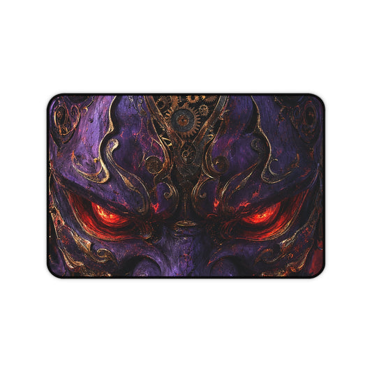 Oni Mask With Clockwork Gears - Sudoni Brand Gaming Desk Mat - Moikas