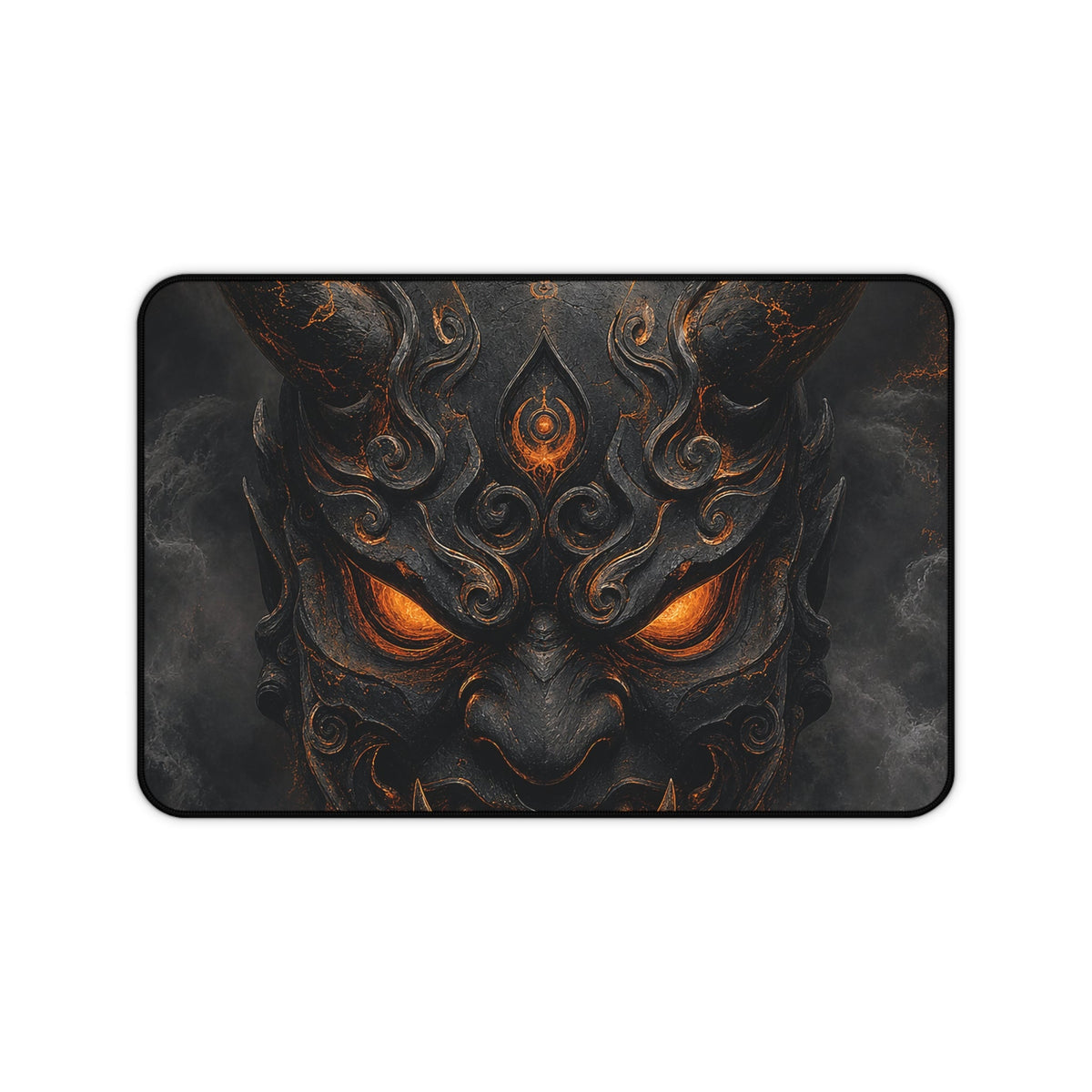Oni Mask With Crescent Moon - Sudoni Brand Gaming Desk Mat - Moikas