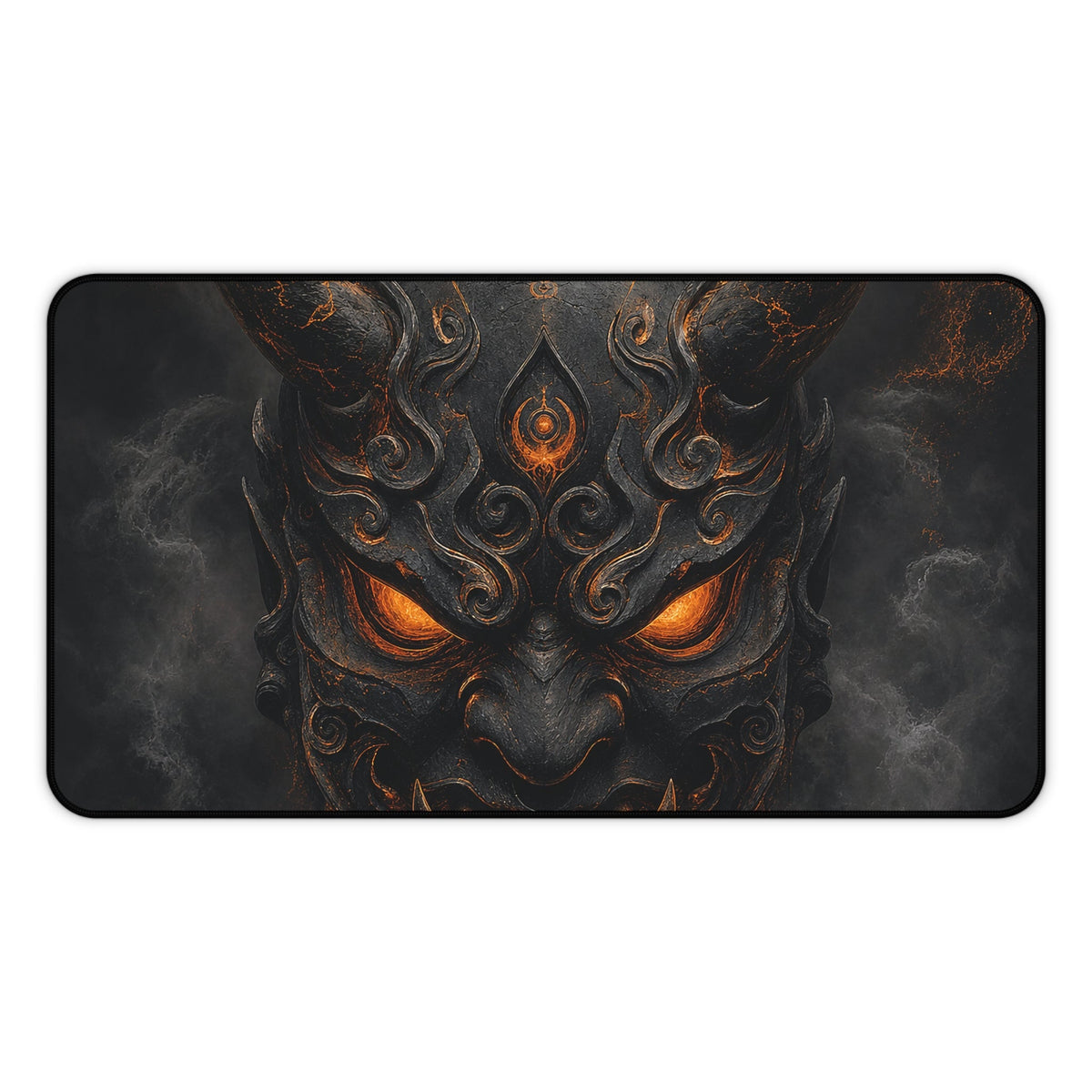 Oni Mask With Crescent Moon - Sudoni Brand Gaming Desk Mat - Moikas