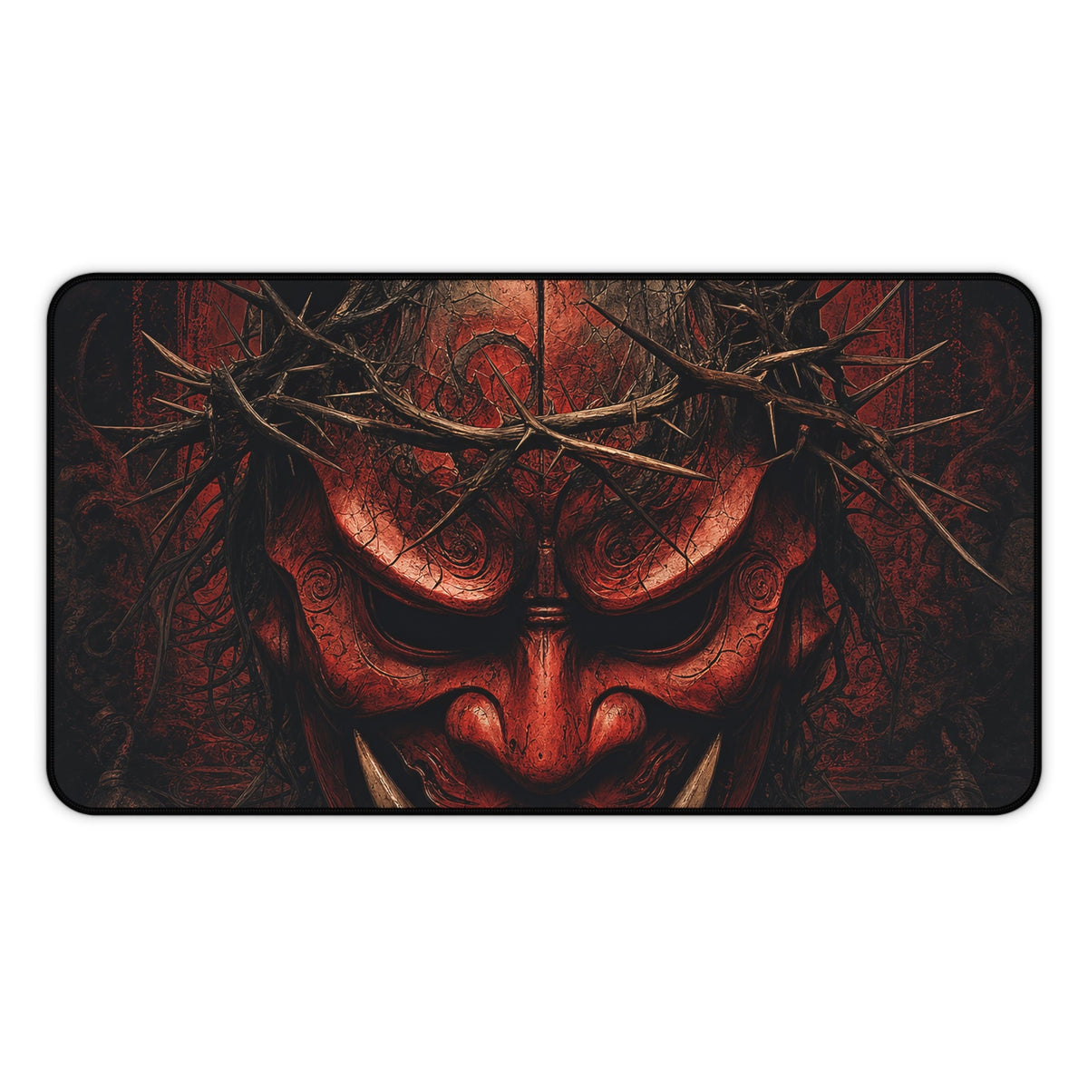 Oni Mask With Crown Of Thorns - Sudoni Brand Gaming Desk Mat - Moikas