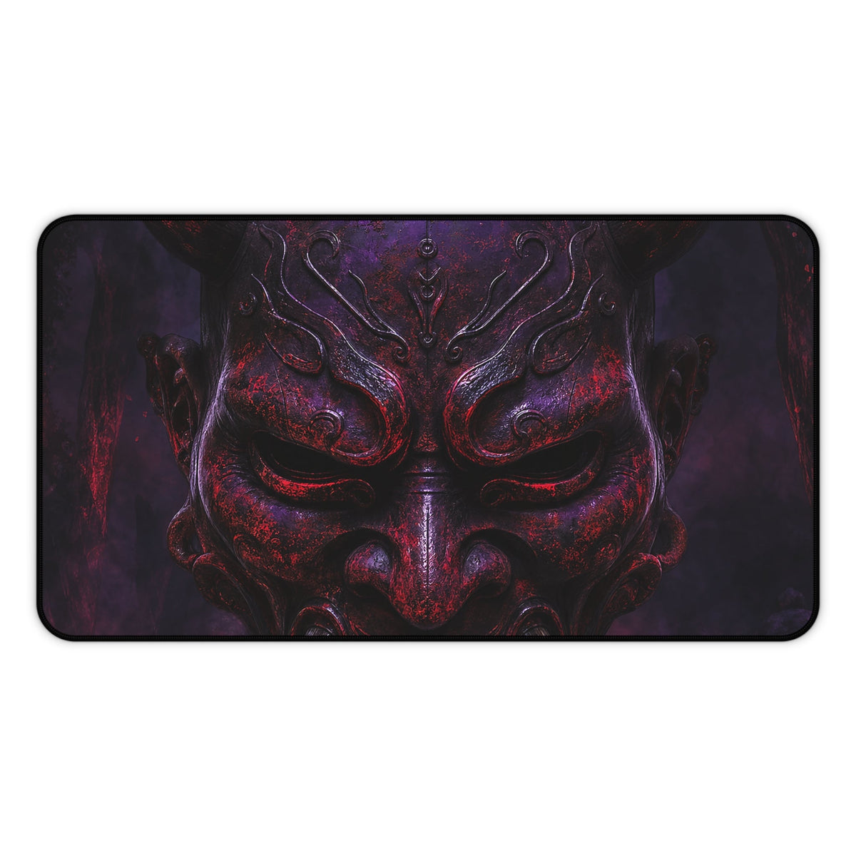 Oni Mask With Dark Forest Behind - Sudoni Brand Gaming Desk Mat - Moikas