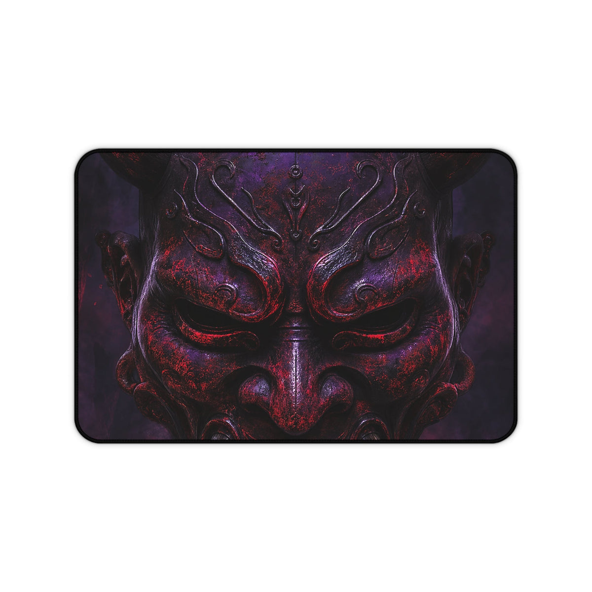 Oni Mask With Dark Forest Behind - Sudoni Brand Gaming Desk Mat - Moikas