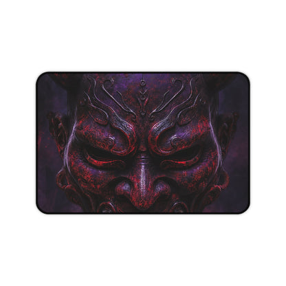 Oni Mask With Dark Forest Behind - Sudoni Brand Gaming Desk Mat - Moikas