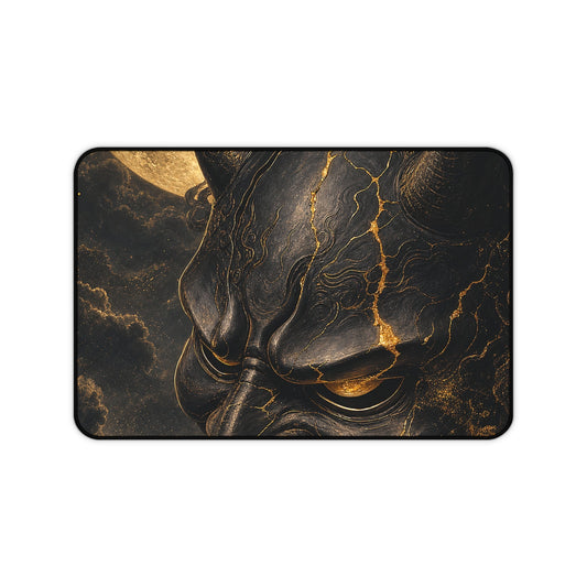 Oni Mask With Full Moon - Sudoni Brand Gaming Desk Mat - Moikas