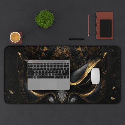 Oni Mask With Geometric Patterns - Sudoni Brand Gaming Desk Mat - Moikas
