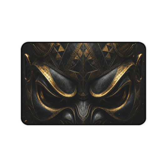 Oni Mask With Geometric Patterns - Sudoni Brand Gaming Desk Mat - Moikas