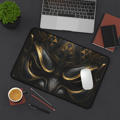 Oni Mask With Geometric Patterns - Sudoni Brand Gaming Desk Mat - Moikas