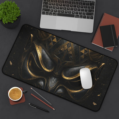 Oni Mask With Geometric Patterns - Sudoni Brand Gaming Desk Mat - Moikas