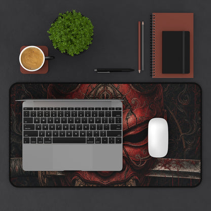 Oni Mask With Katanthrough It - Sudoni Brand Gaming Desk Mat - Moikas