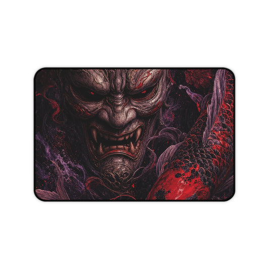Oni Mask With Koi Fish - Sudoni Brand Gaming Desk Mat - Moikas
