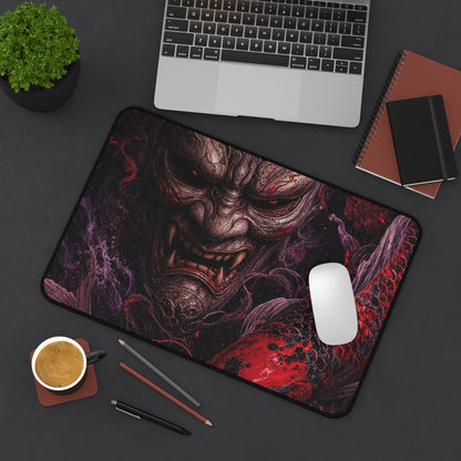 Oni Mask With Koi Fish - Sudoni Brand Gaming Desk Mat - Moikas