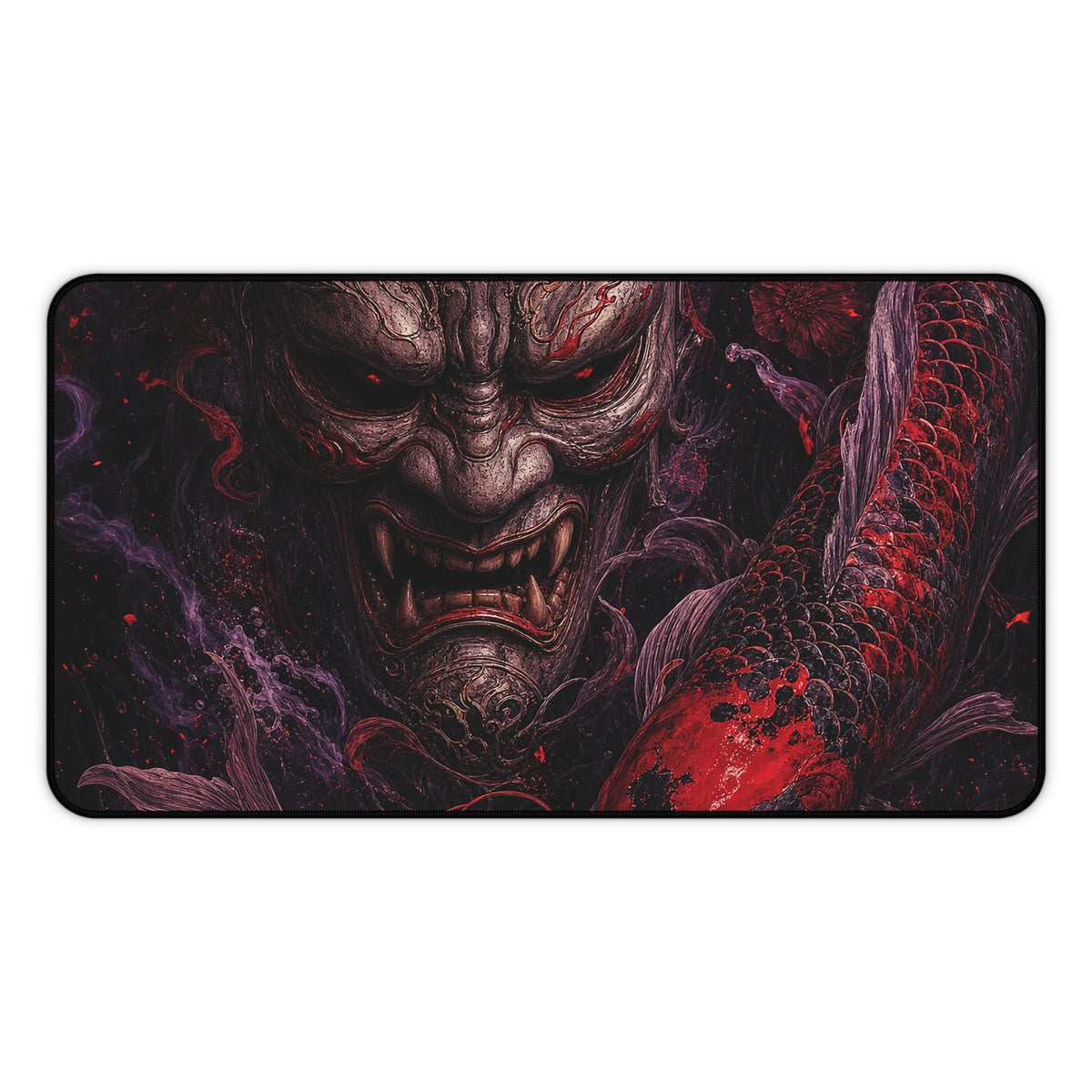 Oni Mask With Koi Fish - Sudoni Brand Gaming Desk Mat - Moikas