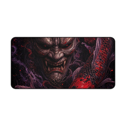 Oni Mask With Koi Fish - Sudoni Brand Gaming Desk Mat - Moikas