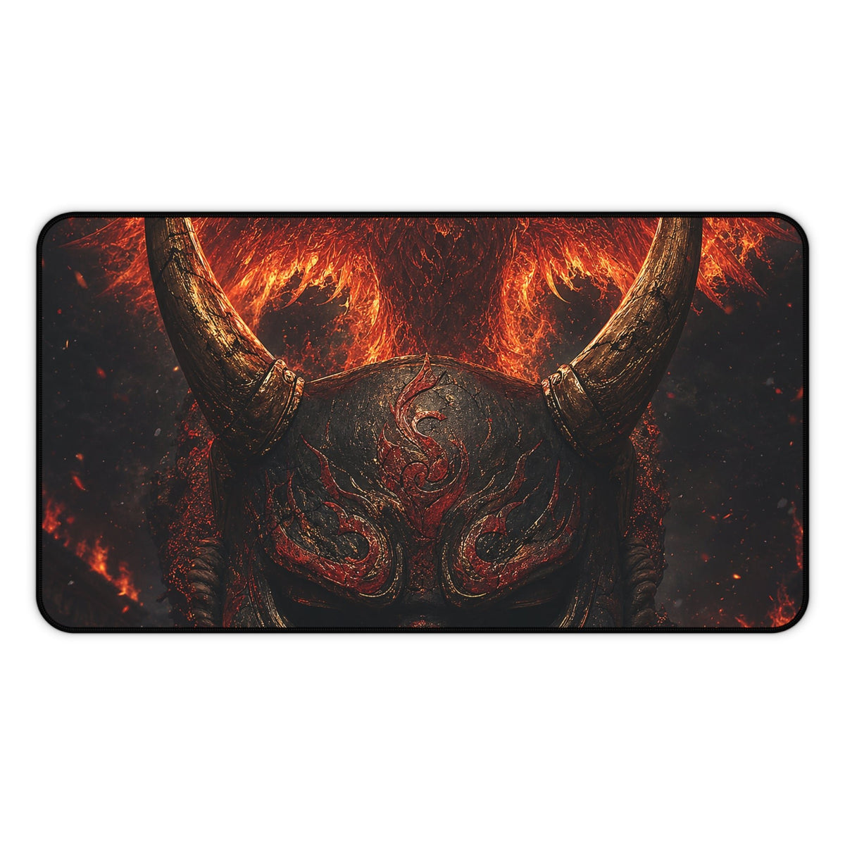 Oni Mask With Phoenix - Sudoni Brand Gaming Desk Mat - Moikas