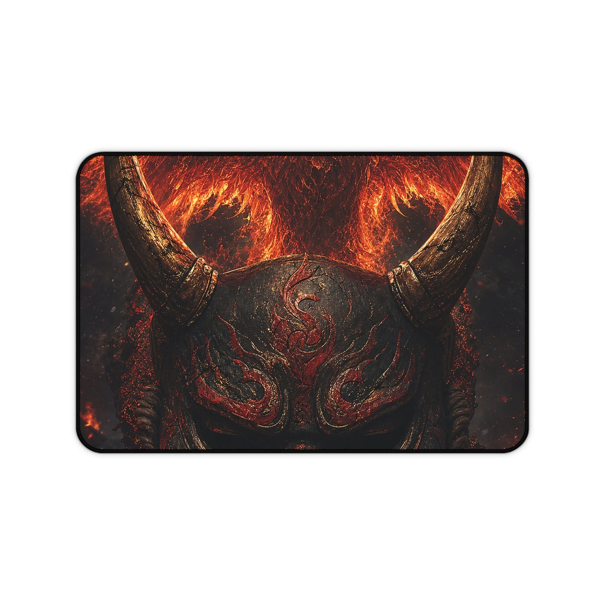 Oni Mask With Phoenix - Sudoni Brand Gaming Desk Mat - Moikas