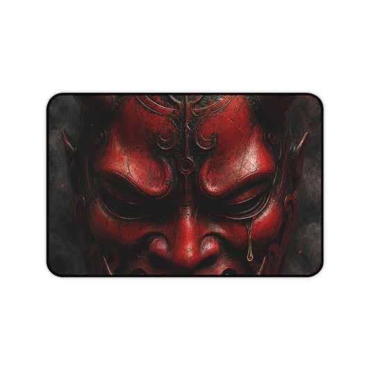 Oni Mask With Single Tear - Sudoni Brand Gaming Desk Mat - Moikas