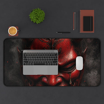 Oni Mask With Single Tear - Sudoni Brand Gaming Desk Mat - Moikas