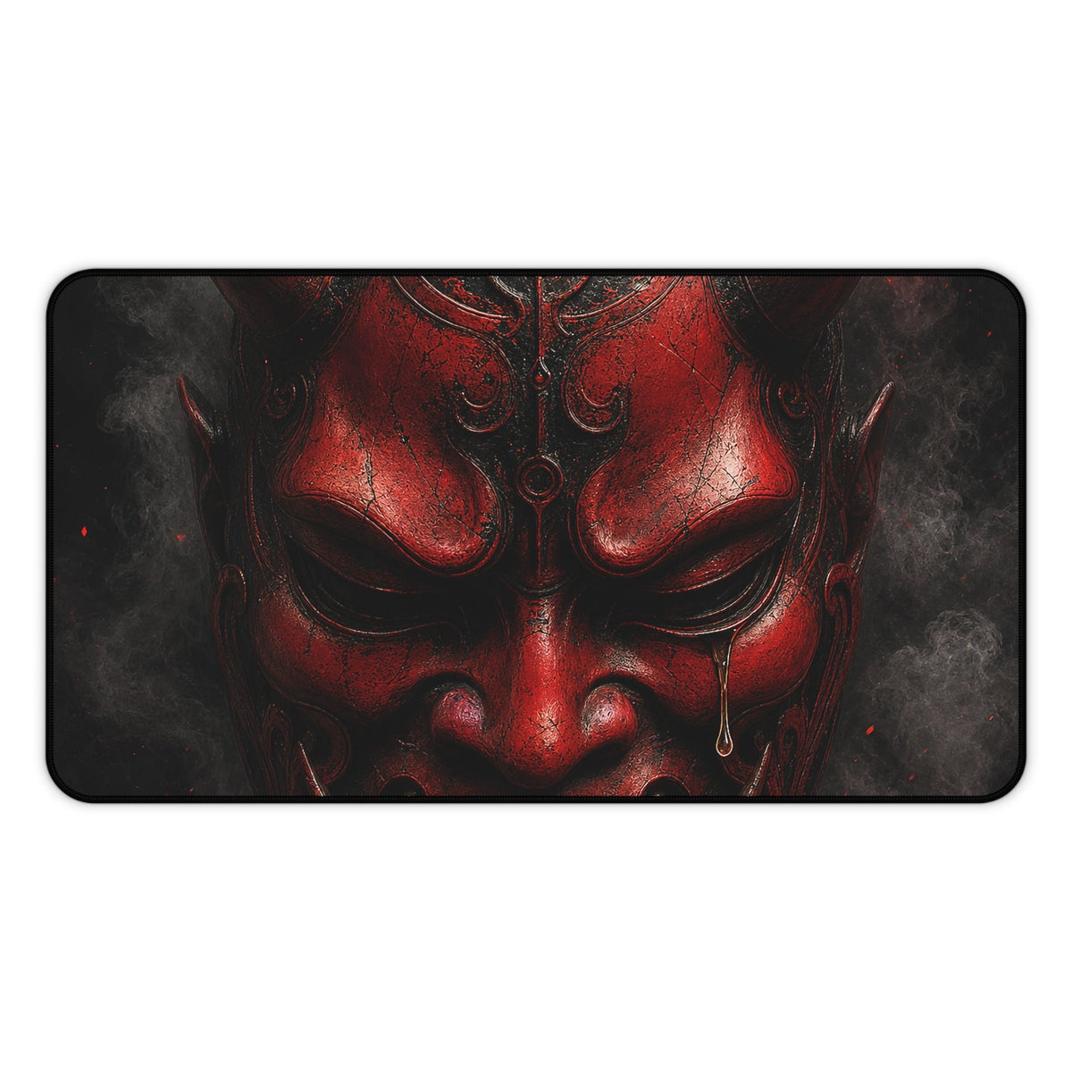 Oni Mask With Single Tear - Sudoni Brand Gaming Desk Mat - Moikas