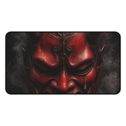 Oni Mask With Single Tear - Sudoni Brand Gaming Desk Mat - Moikas