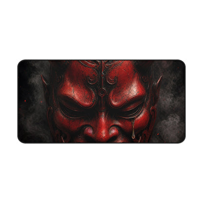 Oni Mask With Single Tear - Sudoni Brand Gaming Desk Mat - Moikas