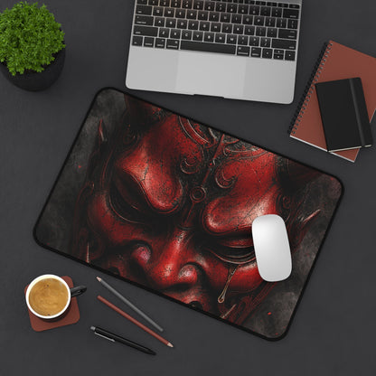 Oni Mask With Single Tear - Sudoni Brand Gaming Desk Mat - Moikas