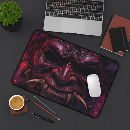 Oni Mask With Skull Beneath - Sudoni Brand Gaming Desk Mat - Moikas