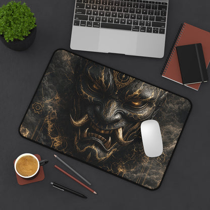 Oni Mask With Storm Clouds - Sudoni Brand Gaming Desk Mat - Moikas