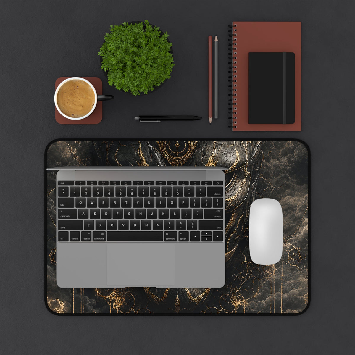 Oni Mask With Storm Clouds - Sudoni Brand Gaming Desk Mat - Moikas