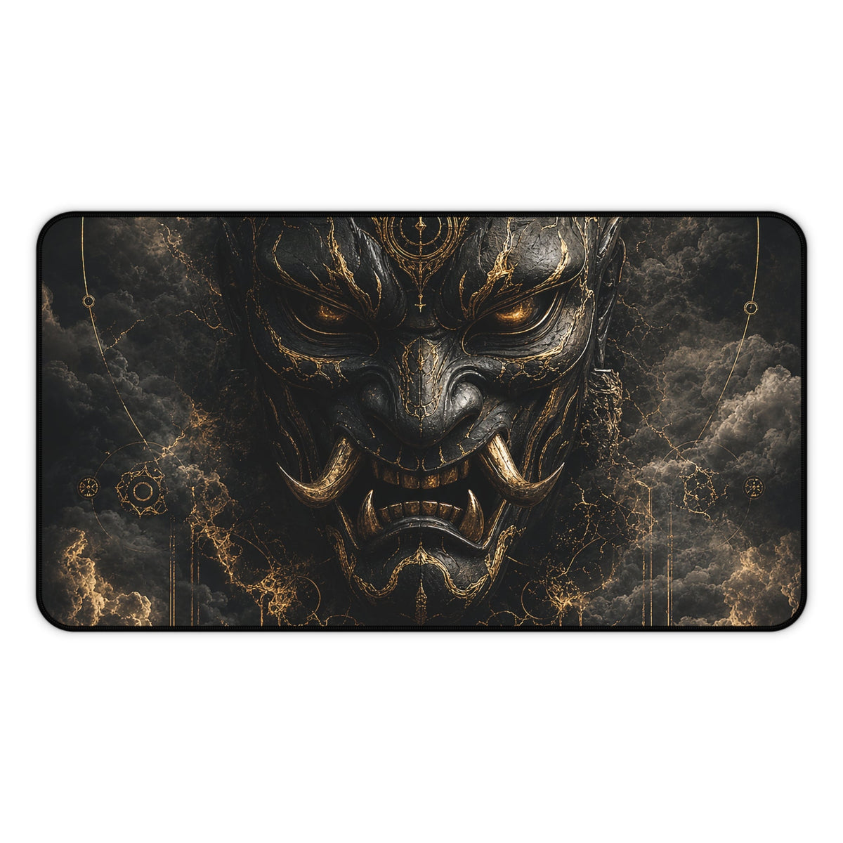 Oni Mask With Storm Clouds - Sudoni Brand Gaming Desk Mat - Moikas