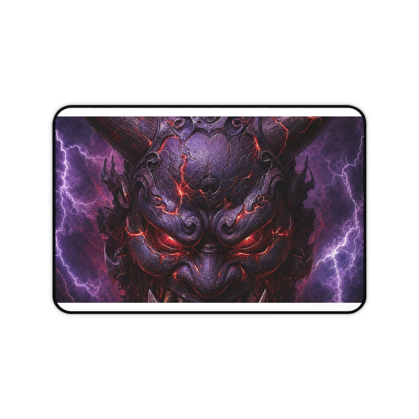 Oni Mask With Thunder And Lightning - Sudoni Brand Gaming Desk Mat - Moikas