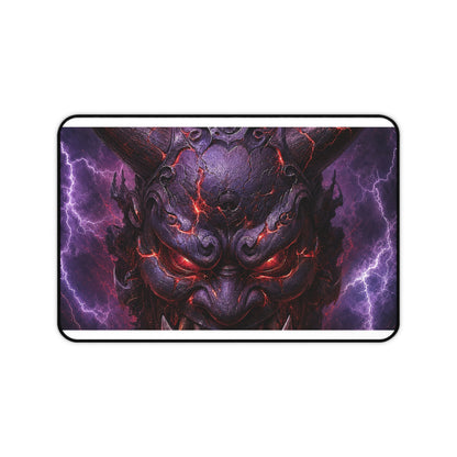 Oni Mask With Thunder And Lightning - Sudoni Brand Gaming Desk Mat - Moikas