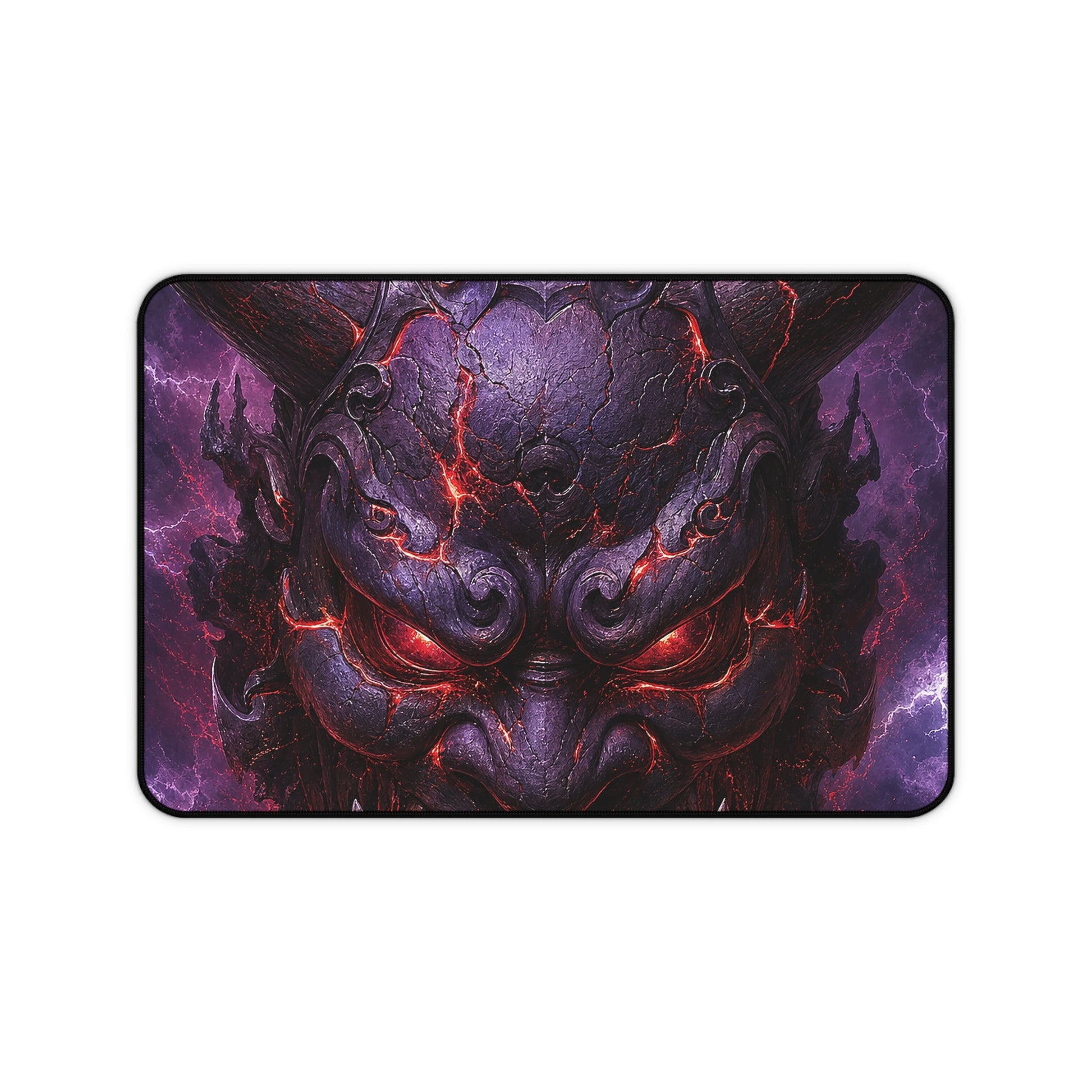 Oni Mask With Thunder And Lightning - Sudoni Brand Gaming Desk Mat - Moikas