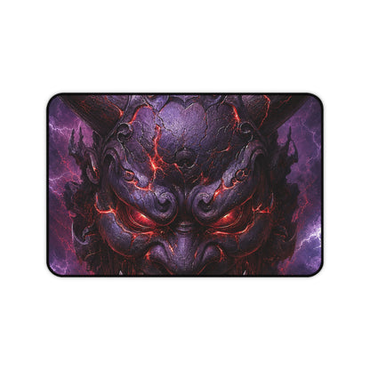 Oni Mask With Thunder And Lightning - Sudoni Brand Gaming Desk Mat - Moikas